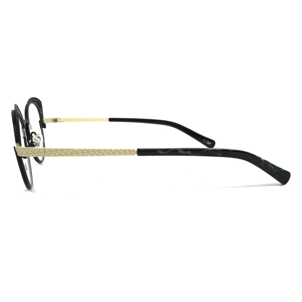 BOZ Eyeglasses Frames ICACOS 0010 Shiny Black Satin Ivory Cat Eye 48-19-140